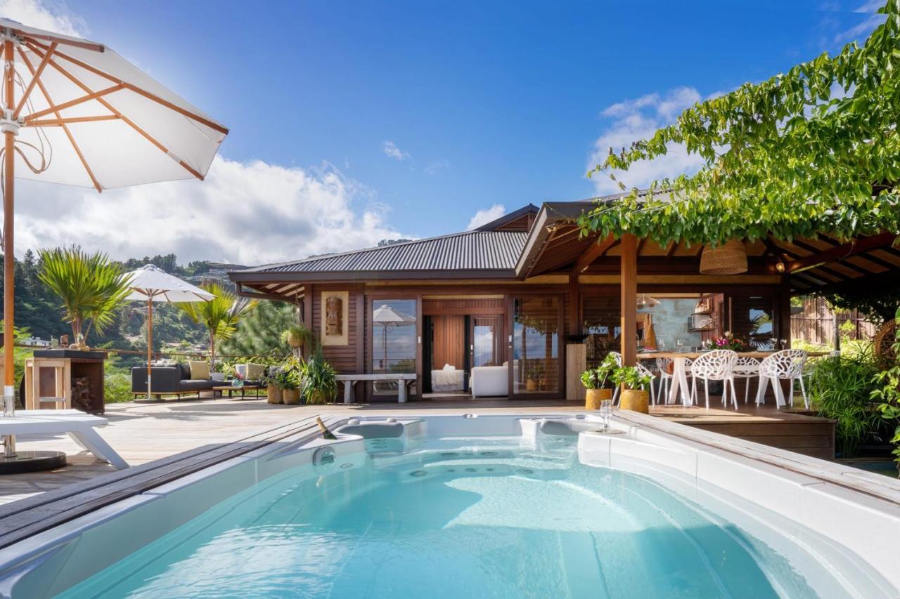 Punaauia  Villa Manuiti, Balinese Luxury Home - Private Swim Spa, Ocean View - Ofyr Bbq - Koi Pond מראה חיצוני תמונה